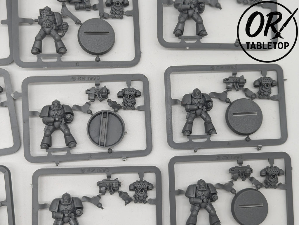 9x 2nd Edition Space Marines, *OOP* *Selten*, im Gussrahmen, Warhammer 40K