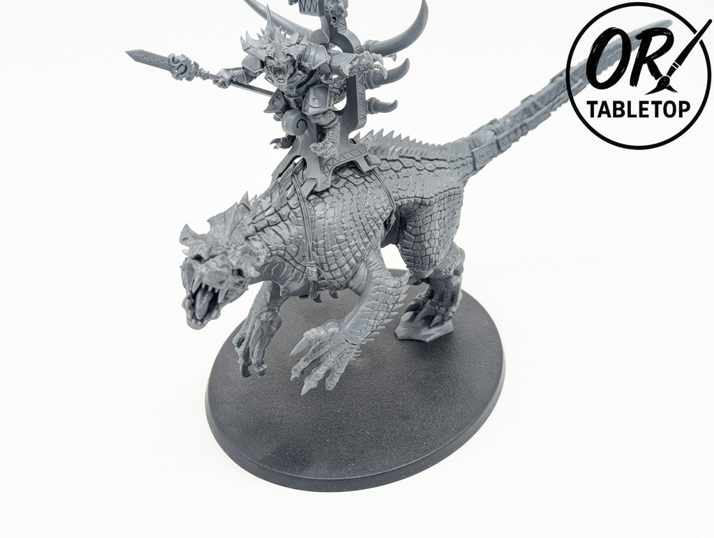 Hornnackenveteran auf Carnosaurier, Seraphon, Echsenmenschen, Warhammer AoS