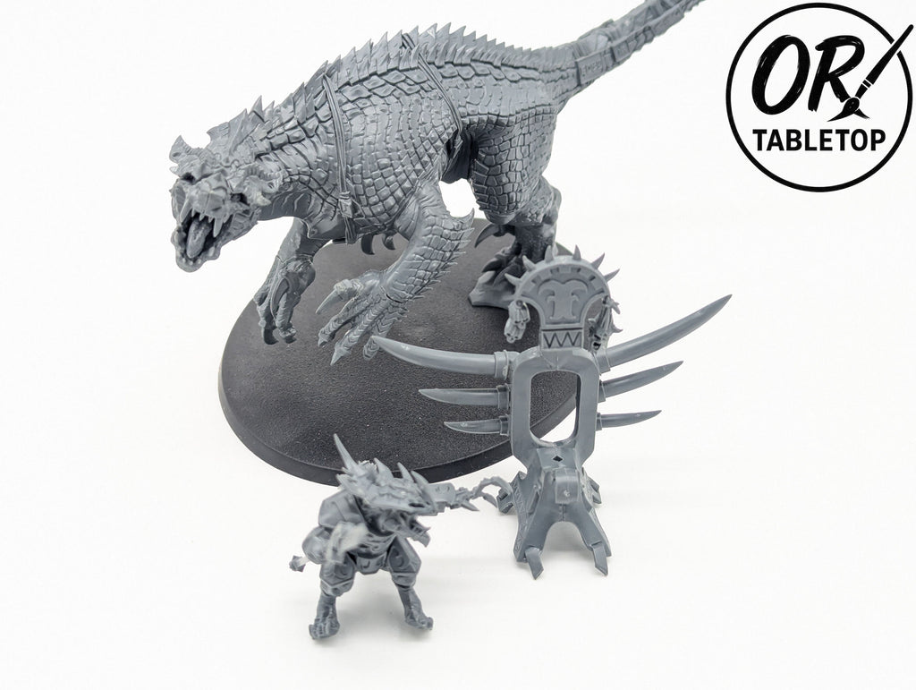 Hornnackenveteran auf Carnosaurier, Seraphon, Echsenmenschen, Warhammer AoS
